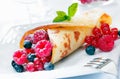 Scrumptious golden berry pancake Royalty Free Stock Photo