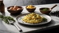 Scrumptious Herb-Infused Scrambled Eggs Royalty Free Stock Photo