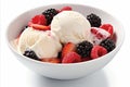 Scrumptious Ice Cream Delight with Juicy Fresh Berries - A Tempting Summer Treat
