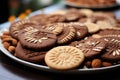 Scrumptious Nut cookies. Generate Ai Royalty Free Stock Photo