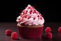 Scrumptious Raspberry cupcake. Generate Ai