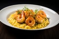 Scrumptious Risotto shrimp. Generate Ai Royalty Free Stock Photo