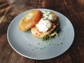 Scrumptious salmon & egg bagel