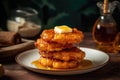 Scrumptious stack of Golden Corn Fritters exquisitely prepared