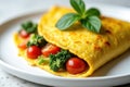 Scrumptious Vegetable-Filled Omelette with Gourmet Presentation Royalty Free Stock Photo