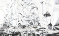 Scrunched shiny aluminium foil surface Royalty Free Stock Photo