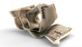 Scrunched Up Japanese Yen Notes Royalty Free Stock Photo