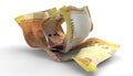 Scrunched Up South African Rand Notes Royalty Free Stock Photo