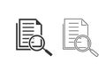 Scrutiny document plan line icon set in flat style. Review statement vector