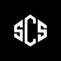 SCS letter logo design with polygon shape. SCS polygon and cube shape logo design. SCS hexagon vector logo template white and Royalty Free Stock Photo