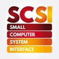 SCSI - Small Computer System Interface acronym, technology concept background