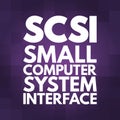 SCSI - Small Computer System Interface acronym, technology concept background