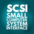 SCSI - Small Computer System Interface acronym, technology concept background