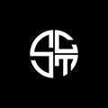 SCT logo SCT icon SCT monogram SCT letter minimalist Circle flat Unique modern abstract logo design Royalty Free Stock Photo