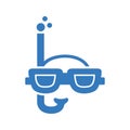 Scuba, dive, diving icon. Blue color design