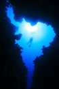 Scuba Diver and Canyon Royalty Free Stock Photo