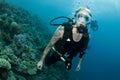 Scuba diver and coral reef Royalty Free Stock Photo