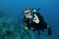 Scuba diver on a dive Royalty Free Stock Photo
