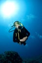 Scuba diver on a dive Royalty Free Stock Photo