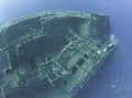 Scuba diver exploring a shipwreck