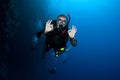 Scuba diver gesturing OK Royalty Free Stock Photo