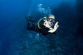 Scuba diver gives OK sign Royalty Free Stock Photo