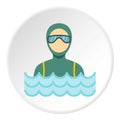 Scuba diver man in diving suit icon circle Royalty Free Stock Photo