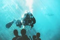 Scuba Diver underwater in fish aquarium attraction