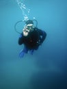 Scuba diver underwater showing OK signal Royalty Free Stock Photo