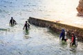 Scuba diver on the way to the water on Jul 23, 2017 in Lipo island, Batangas, Philippines