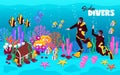 Scuba Divers Isometric Banner