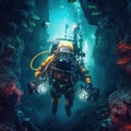 Scuba divers in the ocean, Underwater exploration