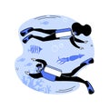 Scuba diving abstract concept vector illustration.