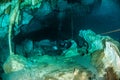Scuba diving in the Cenote Dos Ojos, Mexico
