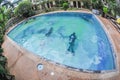 Scuba diving class in pool. BanÃ¢â¬â¢s diving resort-CDC center Royalty Free Stock Photo