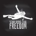 Scuba diving club. Vector illustration. Royalty Free Stock Photo