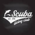 Scuba diving club. Vector illustration. Royalty Free Stock Photo