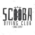 Scuba diving club. Vector illustration. Royalty Free Stock Photo