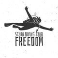 Scuba diving club. Vector illustration. Royalty Free Stock Photo