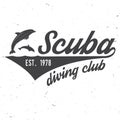 Scuba diving club. Vector illustration. Royalty Free Stock Photo