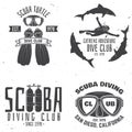 Scuba diving club. Vector illustration. Royalty Free Stock Photo