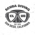 Scuba diving club. Vector illustration. Royalty Free Stock Photo