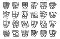 Scuba Diving Fins icons set outline vector. Water summer beach Royalty Free Stock Photo