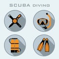 Scuba diving icon Royalty Free Stock Photo