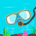 Scuba diving illustration - Vector Royalty Free Stock Photo