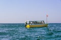 Scuba diving team on the boat. Diving into the Adriatic