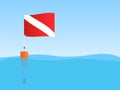 Scuba Flag Floating, Illustration Royalty Free Stock Photo