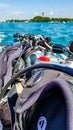 Scuba gear on dive boat Royalty Free Stock Photo