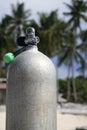 Scuba tank on tropical beach philippines