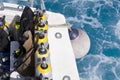 Scuba Tanks on a Dive Boat Royalty Free Stock Photo